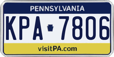 PA license plate KPA7806
