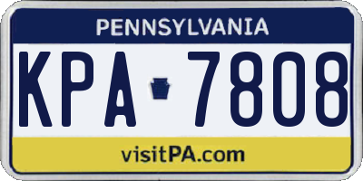 PA license plate KPA7808