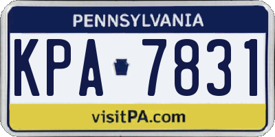 PA license plate KPA7831