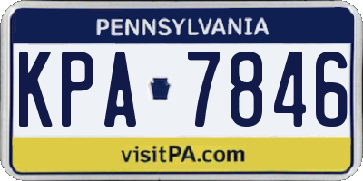 PA license plate KPA7846
