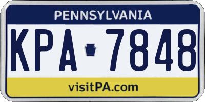 PA license plate KPA7848
