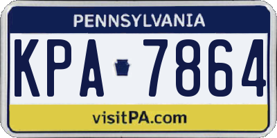 PA license plate KPA7864