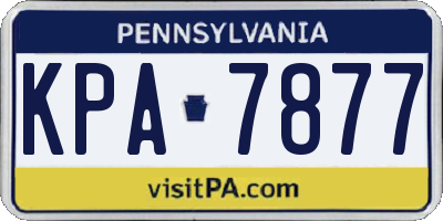 PA license plate KPA7877