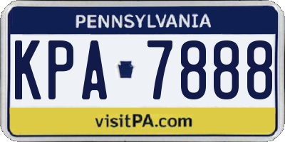 PA license plate KPA7888