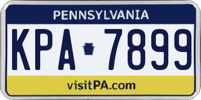 PA license plate KPA7899