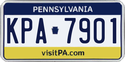 PA license plate KPA7901