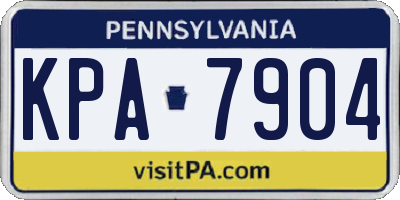 PA license plate KPA7904