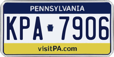 PA license plate KPA7906