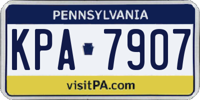 PA license plate KPA7907