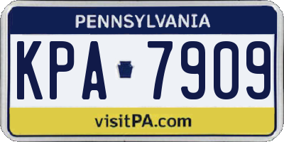 PA license plate KPA7909