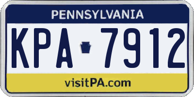 PA license plate KPA7912