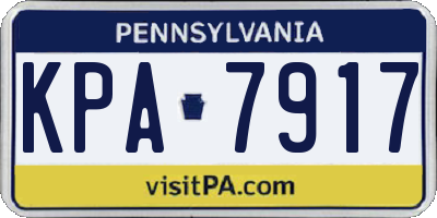 PA license plate KPA7917