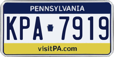 PA license plate KPA7919