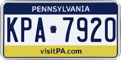 PA license plate KPA7920