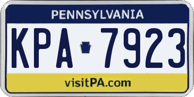 PA license plate KPA7923