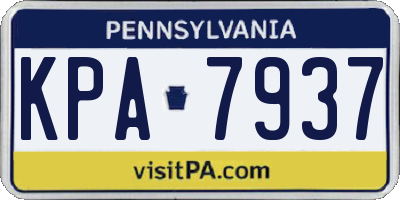 PA license plate KPA7937