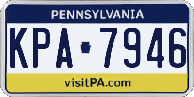 PA license plate KPA7946