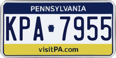 PA license plate KPA7955