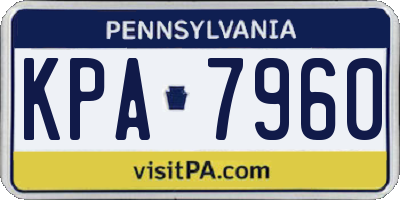 PA license plate KPA7960