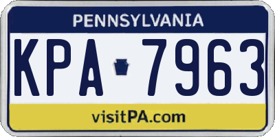 PA license plate KPA7963