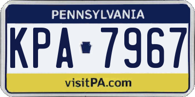 PA license plate KPA7967