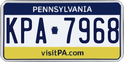 PA license plate KPA7968