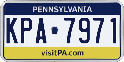 PA license plate KPA7971