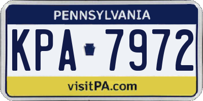 PA license plate KPA7972
