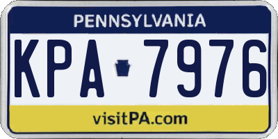 PA license plate KPA7976