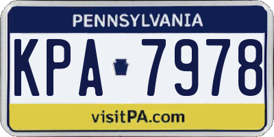 PA license plate KPA7978