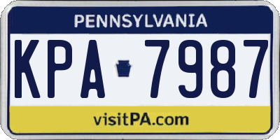 PA license plate KPA7987