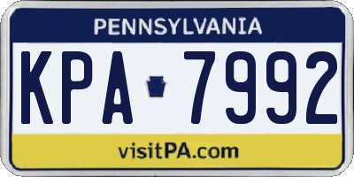 PA license plate KPA7992