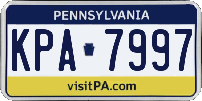PA license plate KPA7997