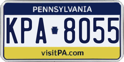 PA license plate KPA8055