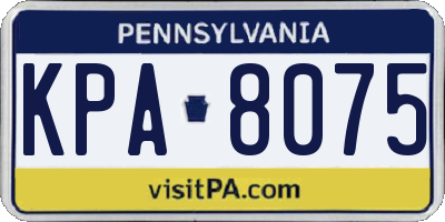 PA license plate KPA8075