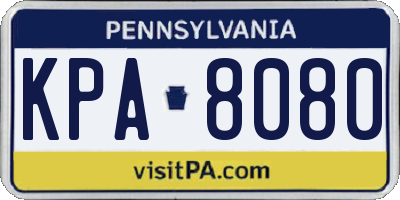 PA license plate KPA8080