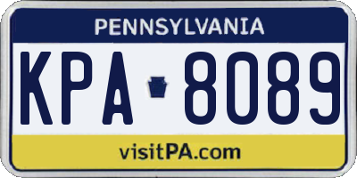 PA license plate KPA8089