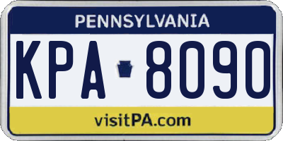 PA license plate KPA8090