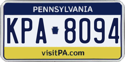 PA license plate KPA8094