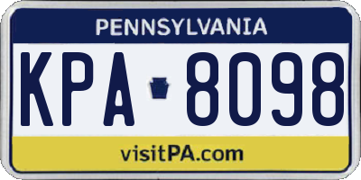 PA license plate KPA8098