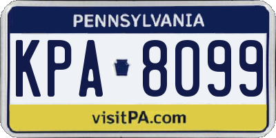 PA license plate KPA8099
