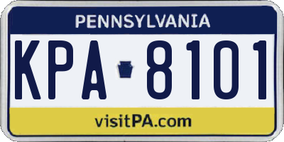PA license plate KPA8101