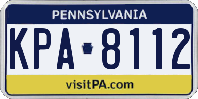 PA license plate KPA8112