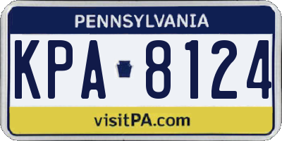 PA license plate KPA8124