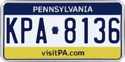 PA license plate KPA8136
