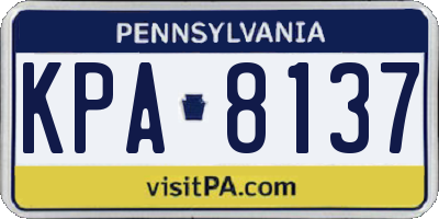 PA license plate KPA8137