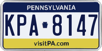 PA license plate KPA8147