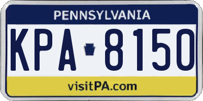 PA license plate KPA8150