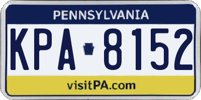 PA license plate KPA8152