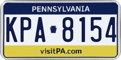 PA license plate KPA8154